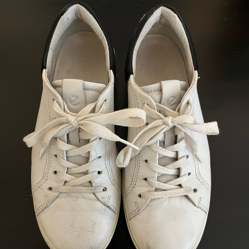Women's White and Black Ecco Sneakers